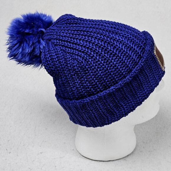 Love Your Melon Vibrant Blue Beanie Knit Pom Pom Hat Winter Gorp Ski Snow USA - Picture 5 of 6